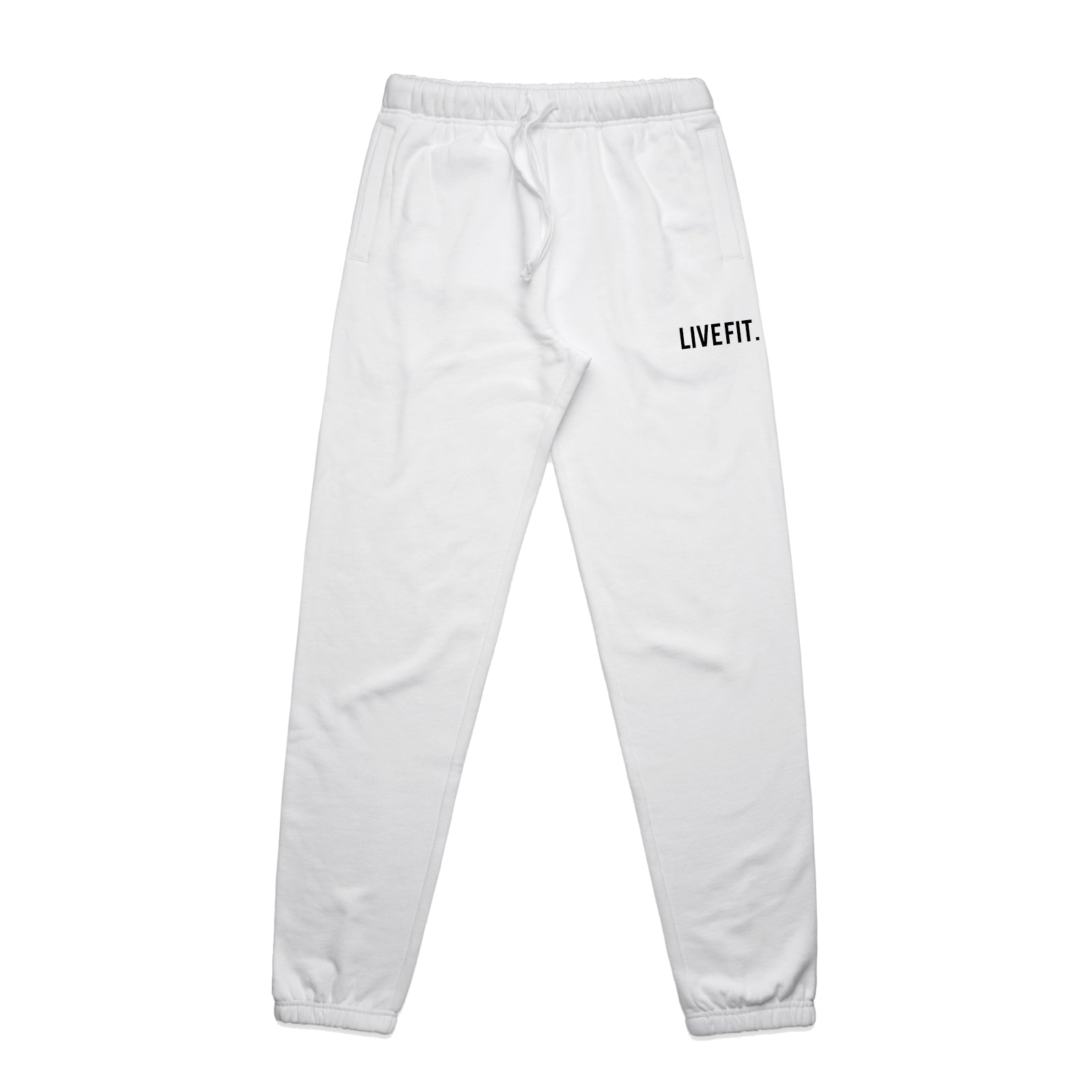 Icon Sweat Pants - White - Live Fit. Apparel