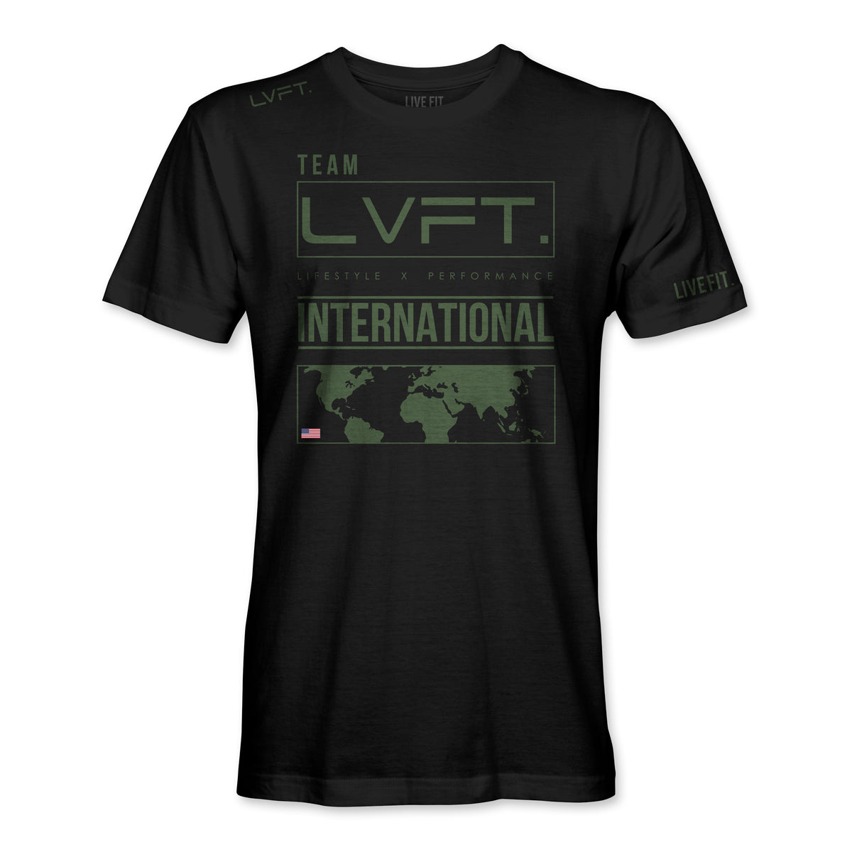 International Tee- Black/Olive