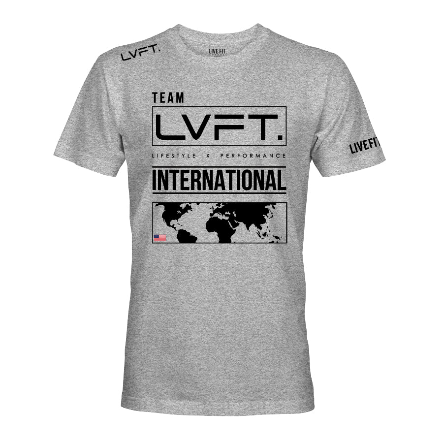 International Tee- Heather Grey/Black