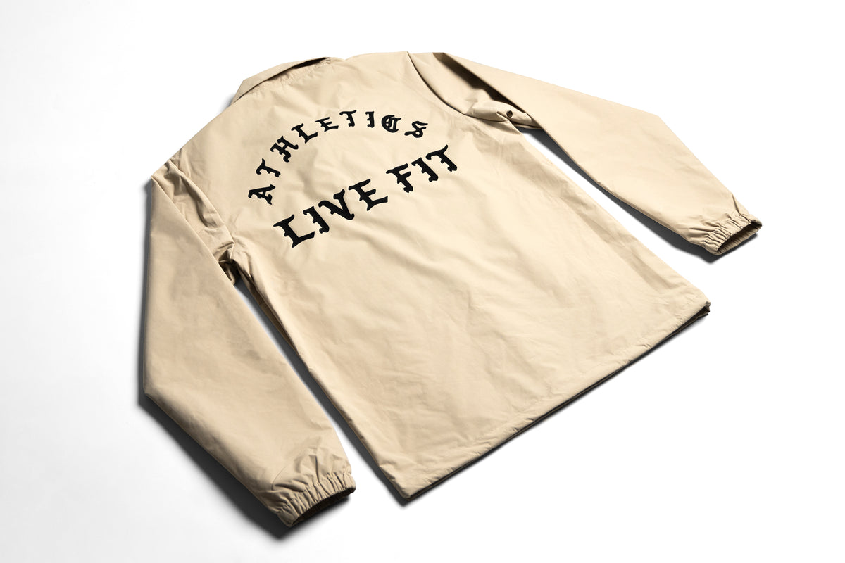 Iron Athletics Collared Coach Jacket - Khaki/Black