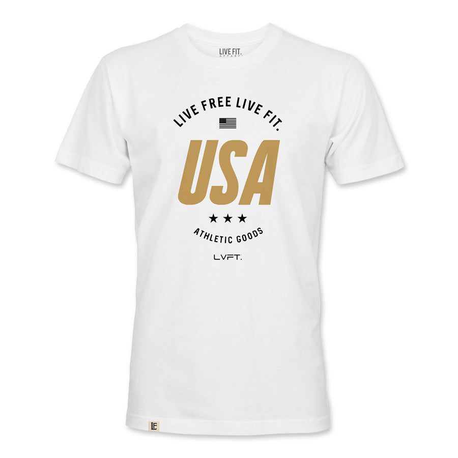 Live Fit Apparel Live Free Tee - White - LVFT 