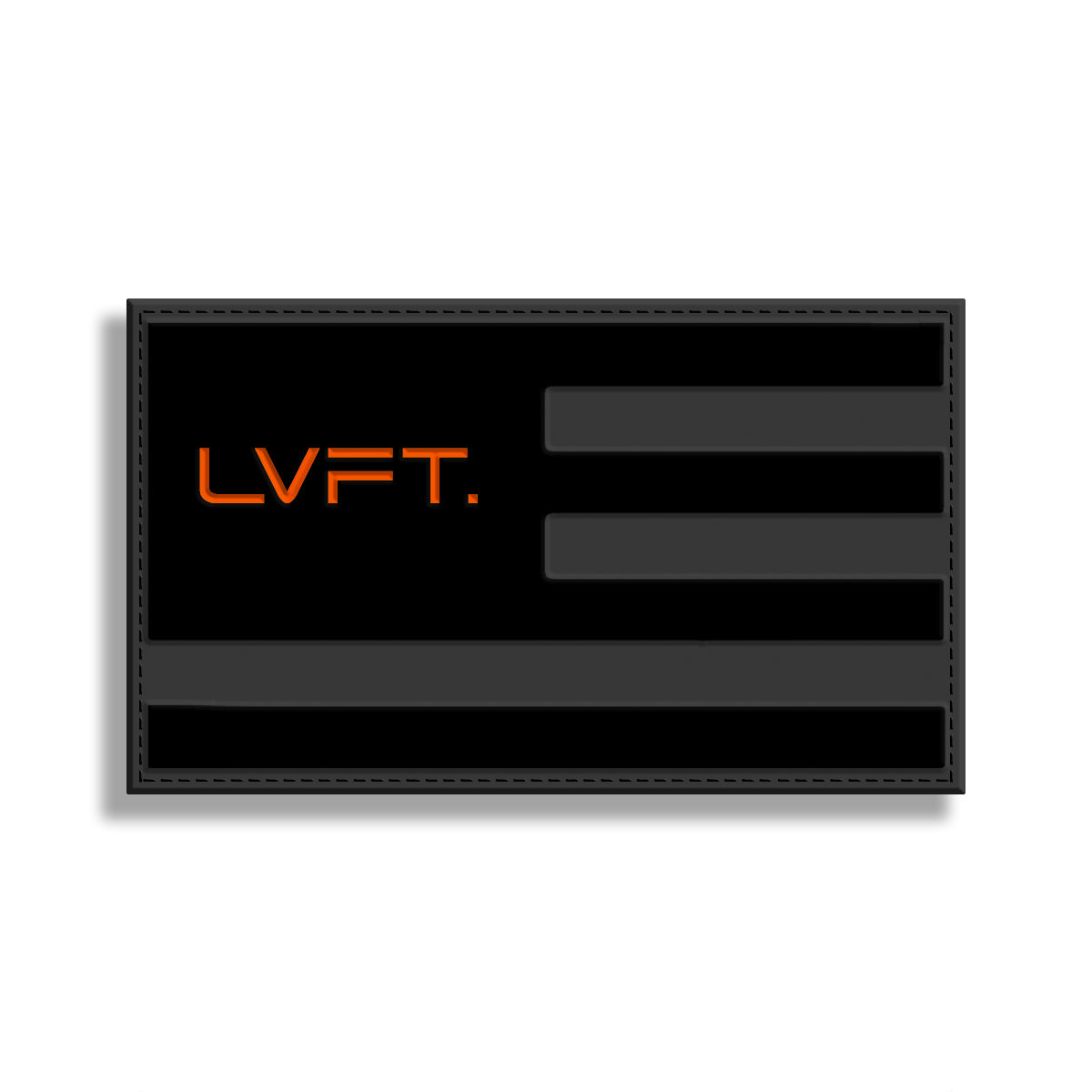 LVFT Flag PVC Patch - 2&quot; x 3&quot; Black/Orange