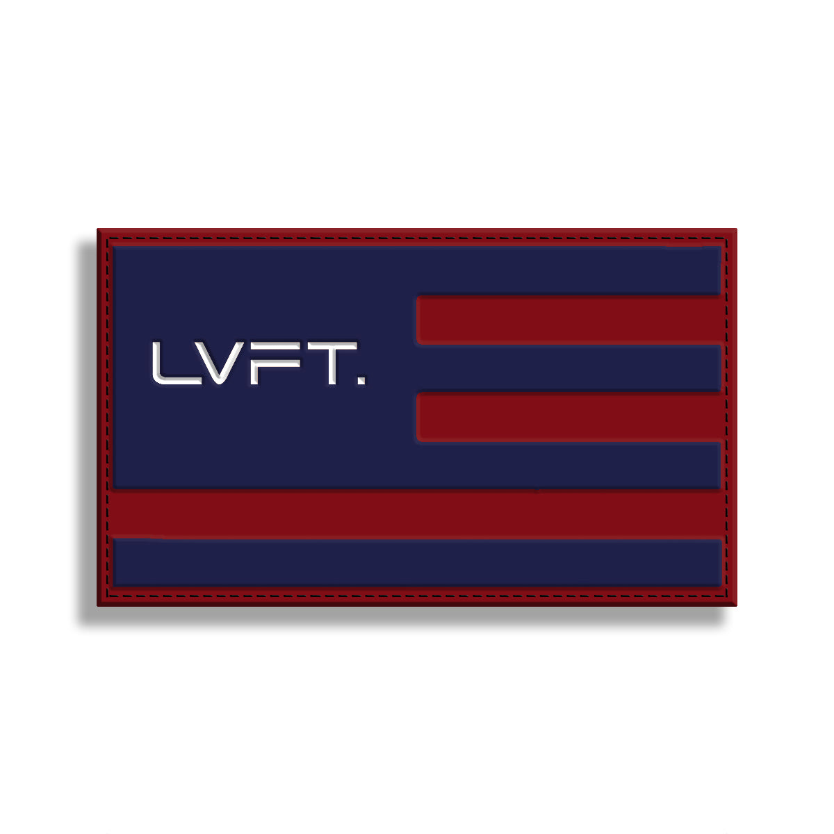 LVFT Flag PVC Patch - 2&quot; x 3&quot; Navy/Red