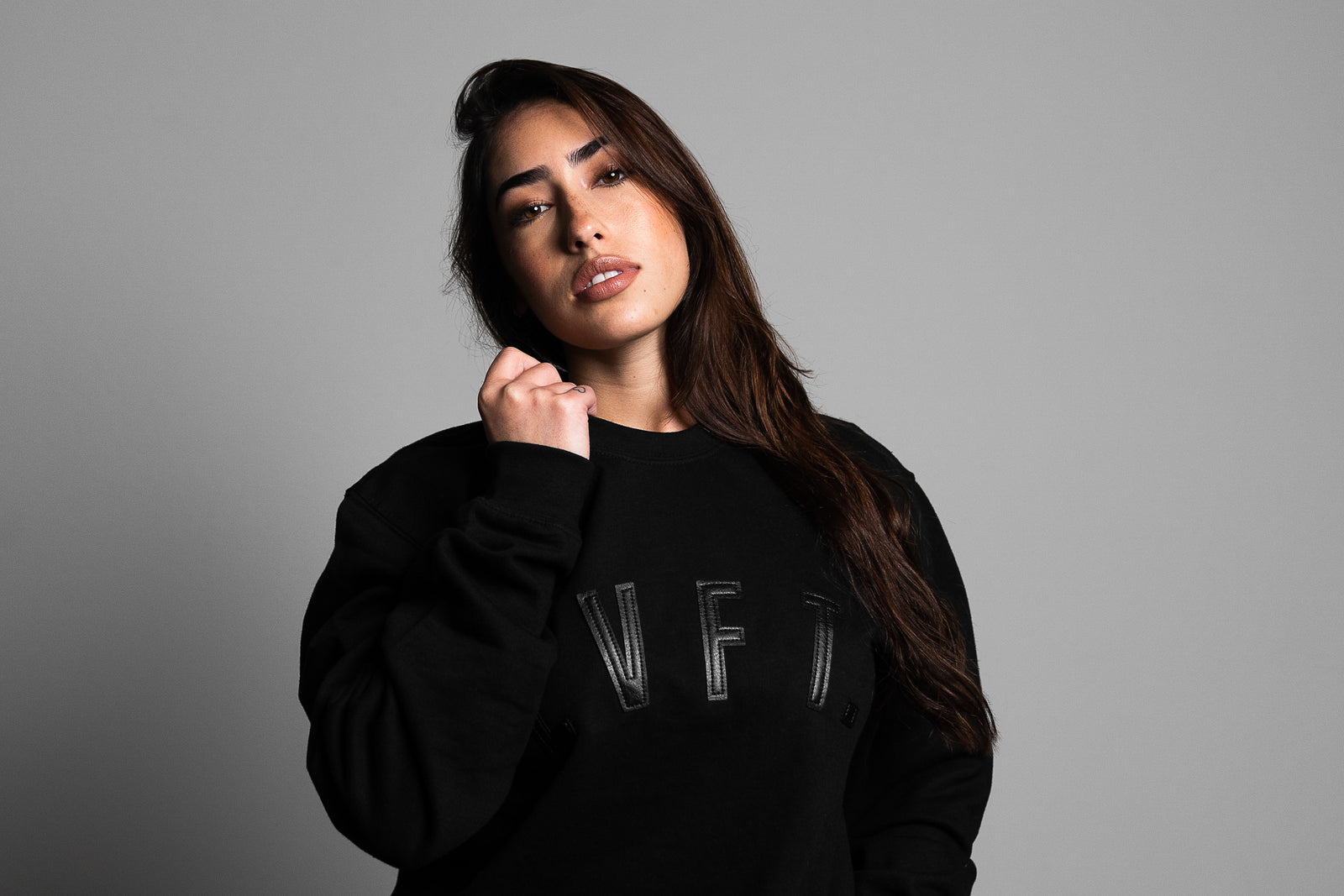 Leather Cut Out Crewneck