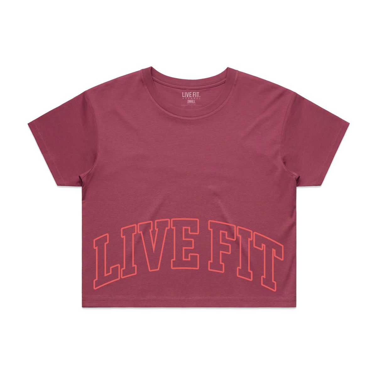 Letterman Crop Tee - Raspberry