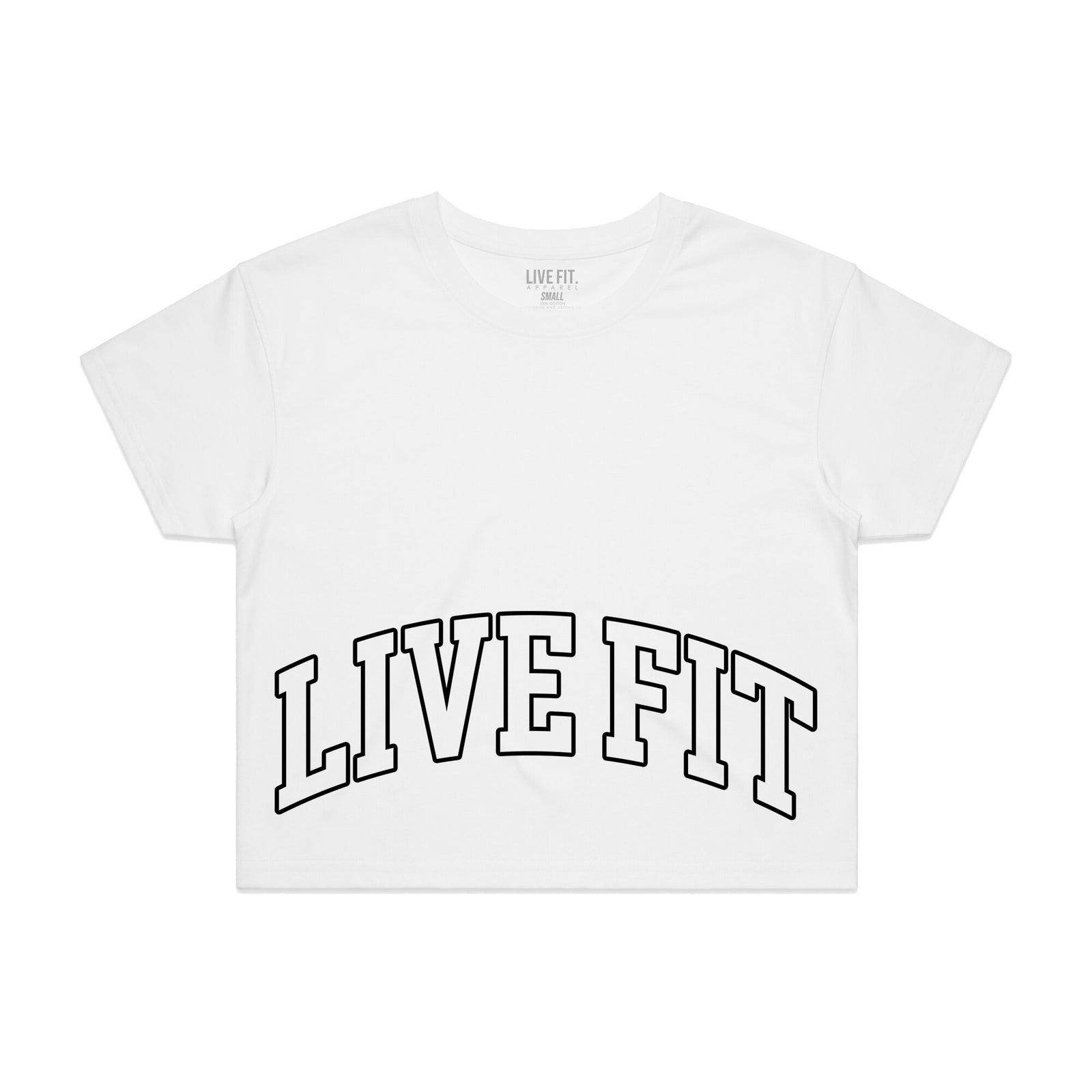 Letterman Crop Tee - White