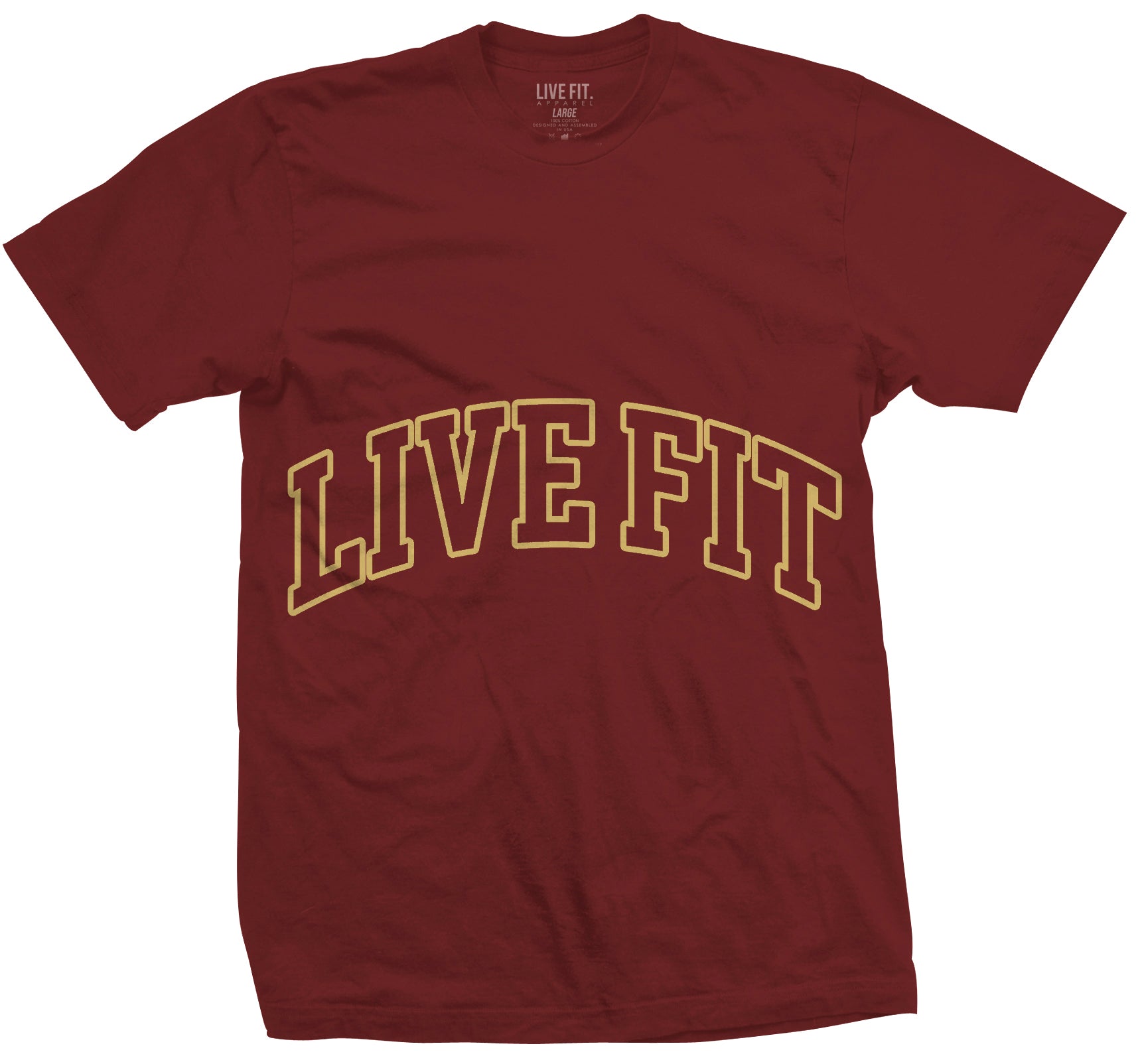 Letterman Heavy Tee -  Maroon