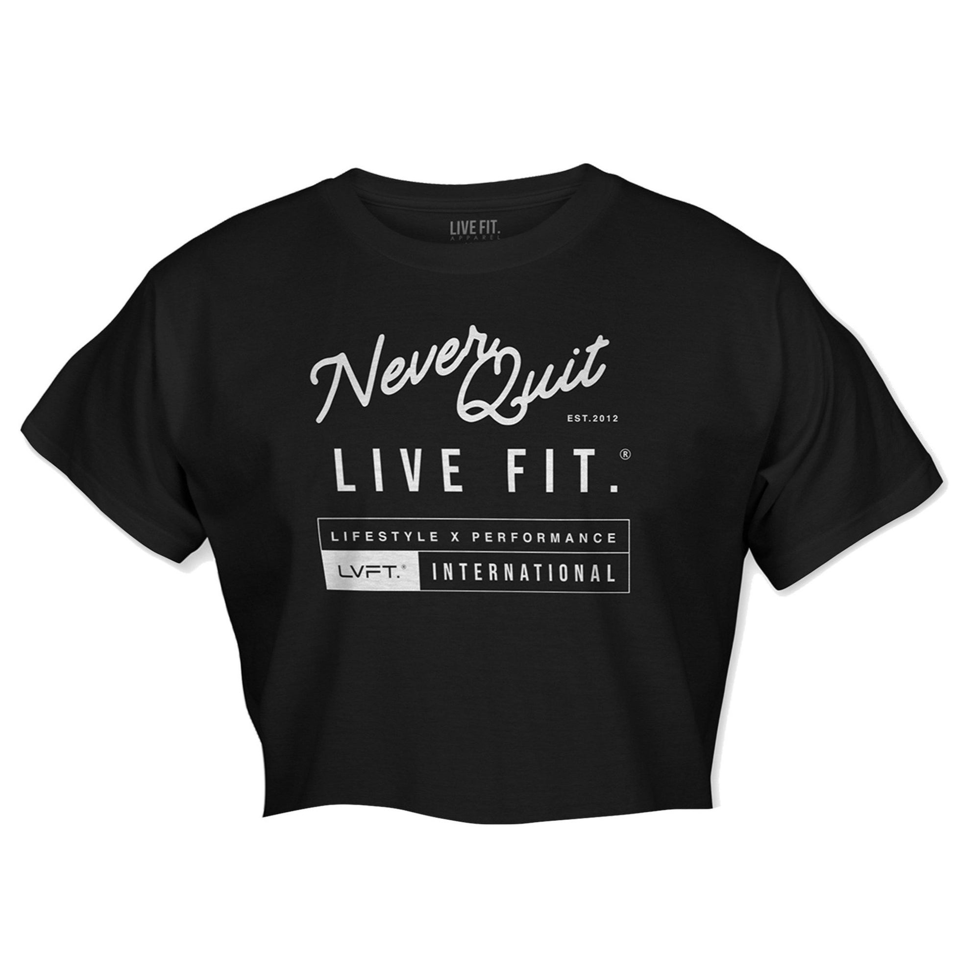 NQ International Crop Tee- Black/White