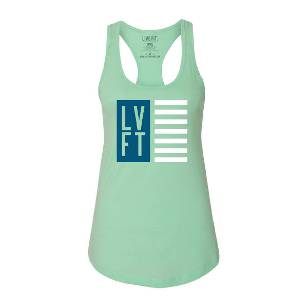 Live Fit Apparel Nation Women's Racerback - Mint - LVFT 