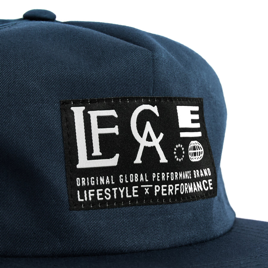 Live Fit Apparel Globe Unconstructed Snapback- Navy - LVFT 