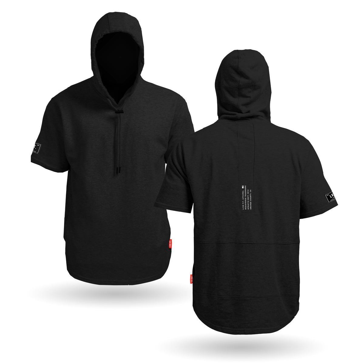 Organic Short Sleeve Trainer Hoodie - Black