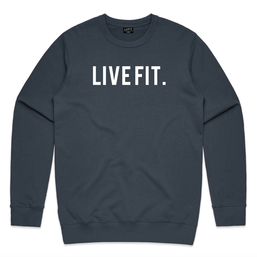 Premium Live Fit Crewneck - Petro Blue