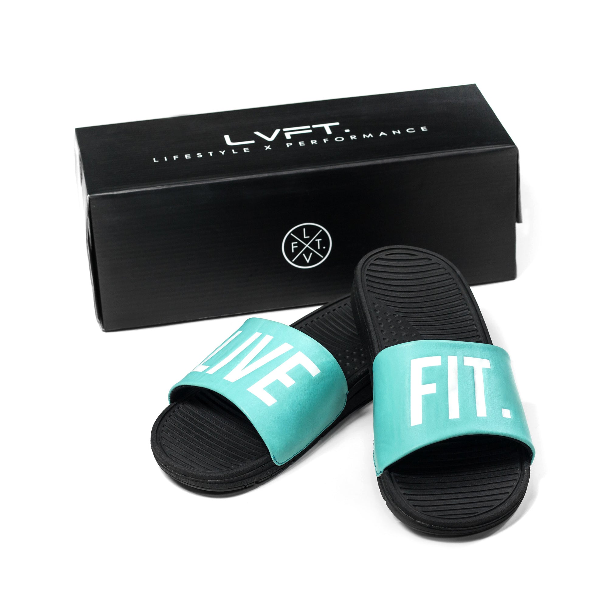 Live Fit Apparel Live Fit. Slides- Teal -LVFT 