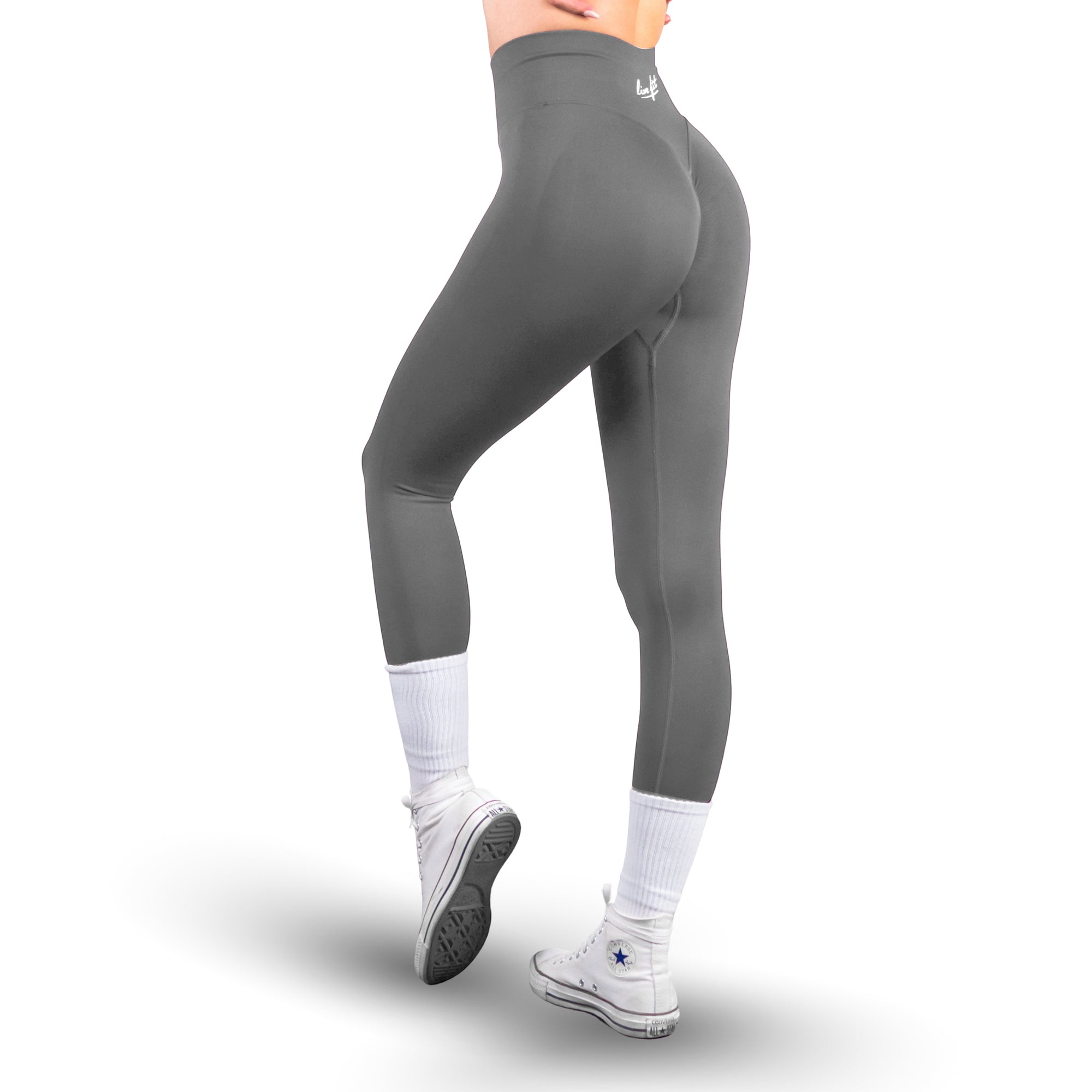 WMNS Two Tone Scrunch Athletic Pants - Gray