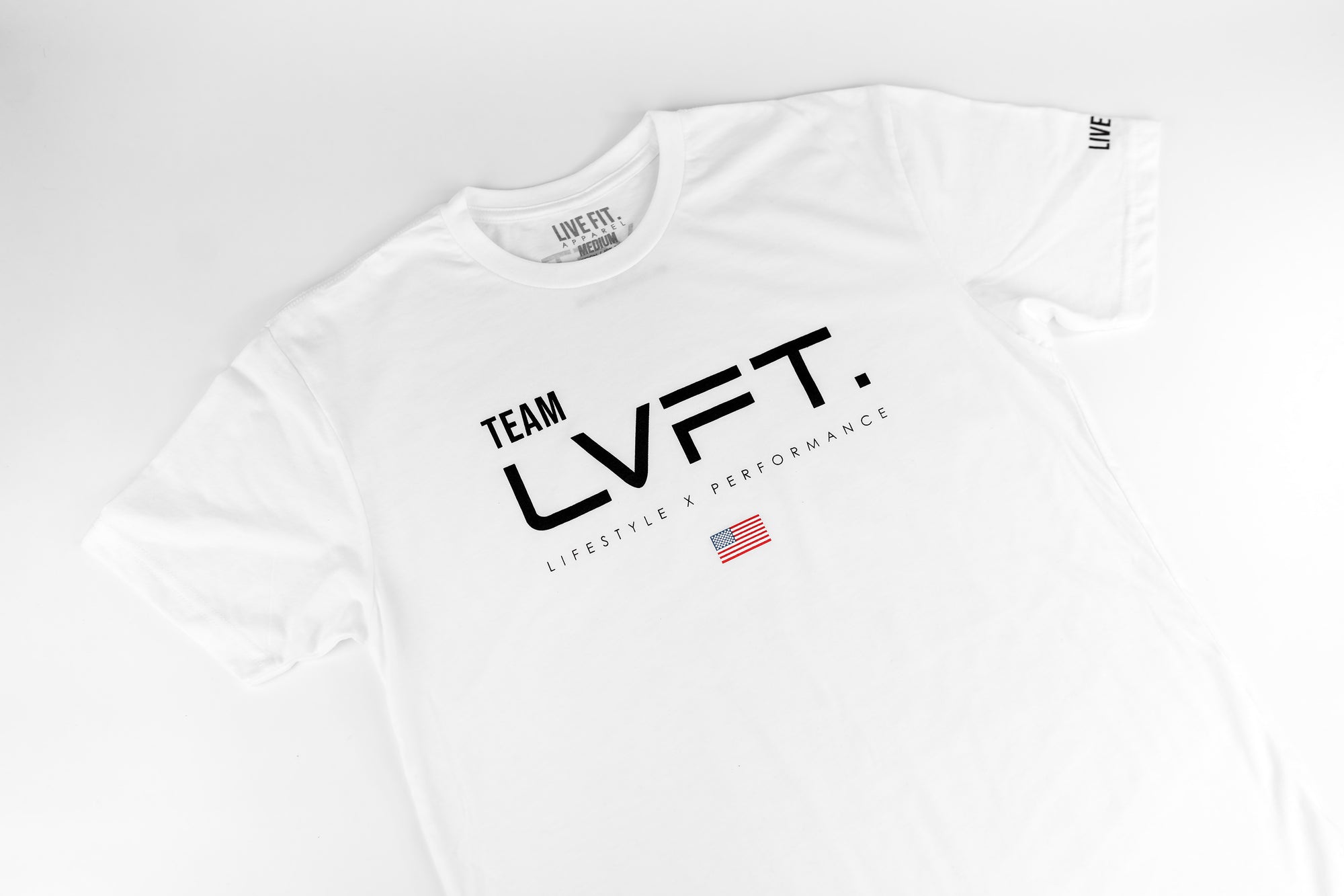 Team LVFT Tee - White - Live Fit. Apparel