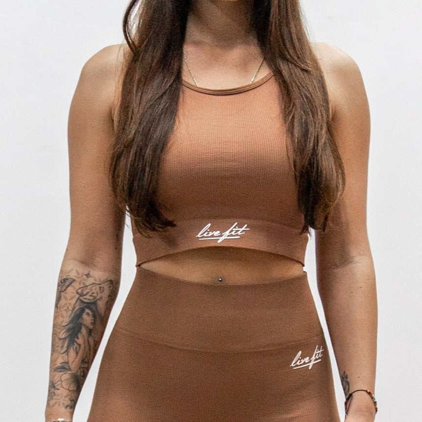 Ribbed Bralette - Chestnut