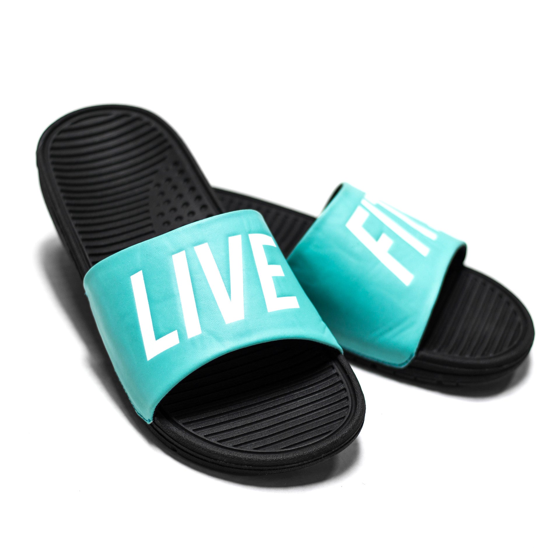 Live Fit Apparel Live Fit. Slides- Teal -LVFT 