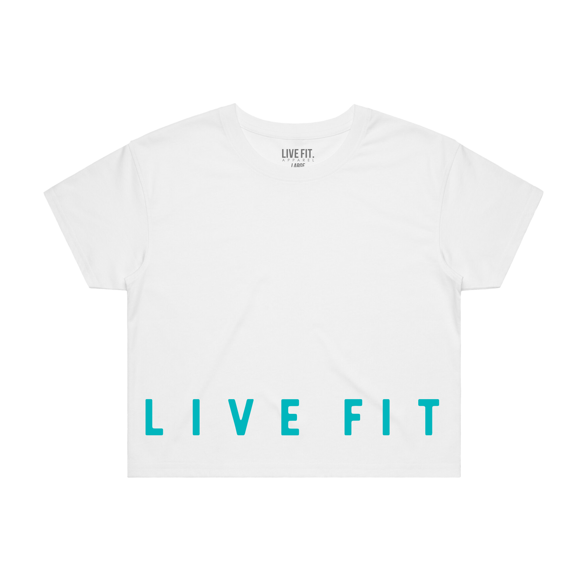 Impact Crop Tee - White / Teal