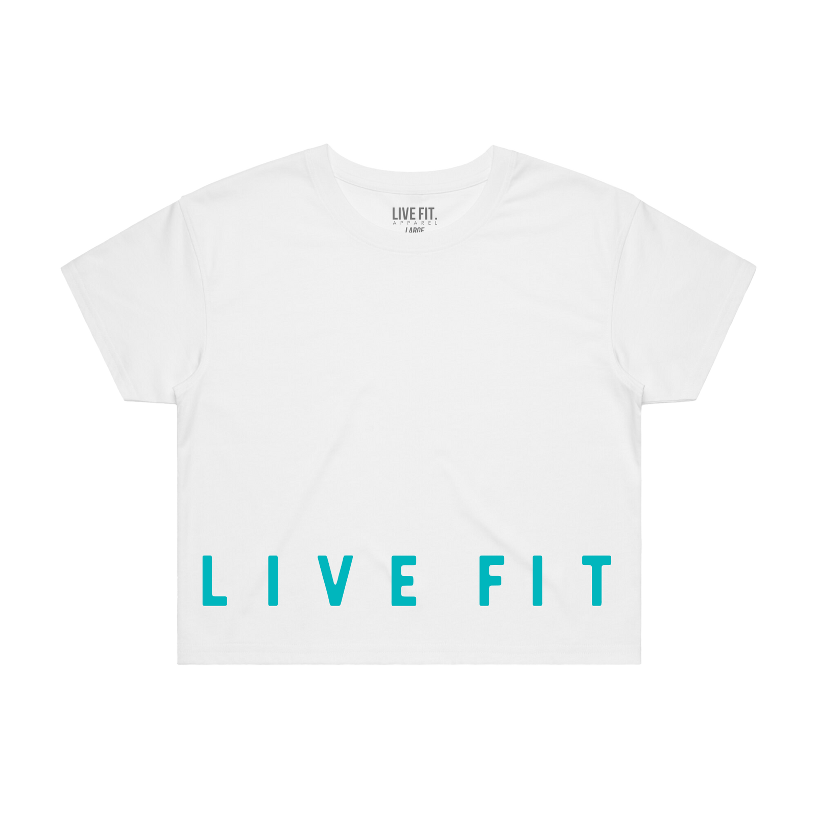 Impact Crop Tee - White / Teal