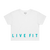 Impact Crop Tee - White / Teal