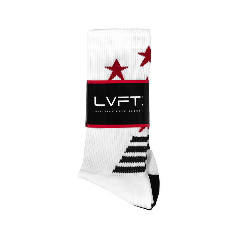 Live Fit Apparel All-Star Crew Socks - White - LVFT