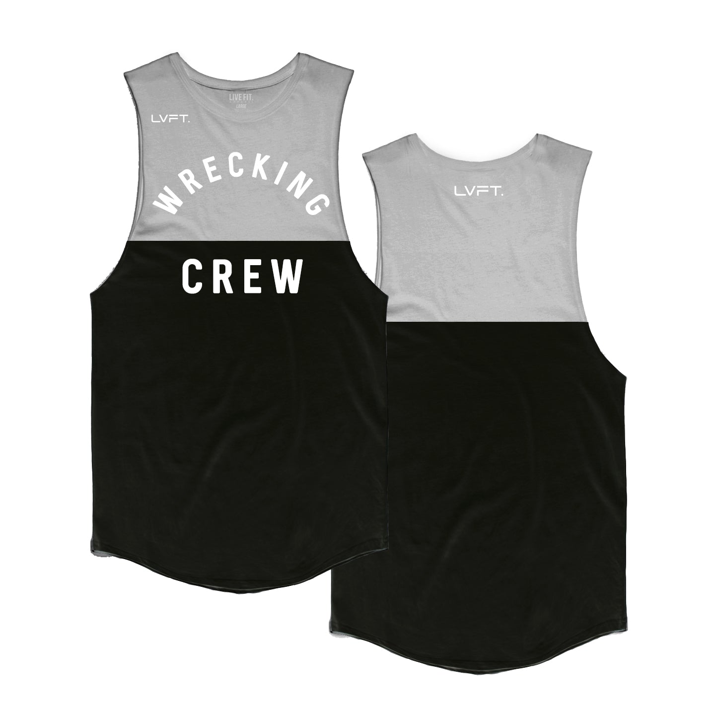 Wrecking Crew Split Tank - Heather Grey / Black