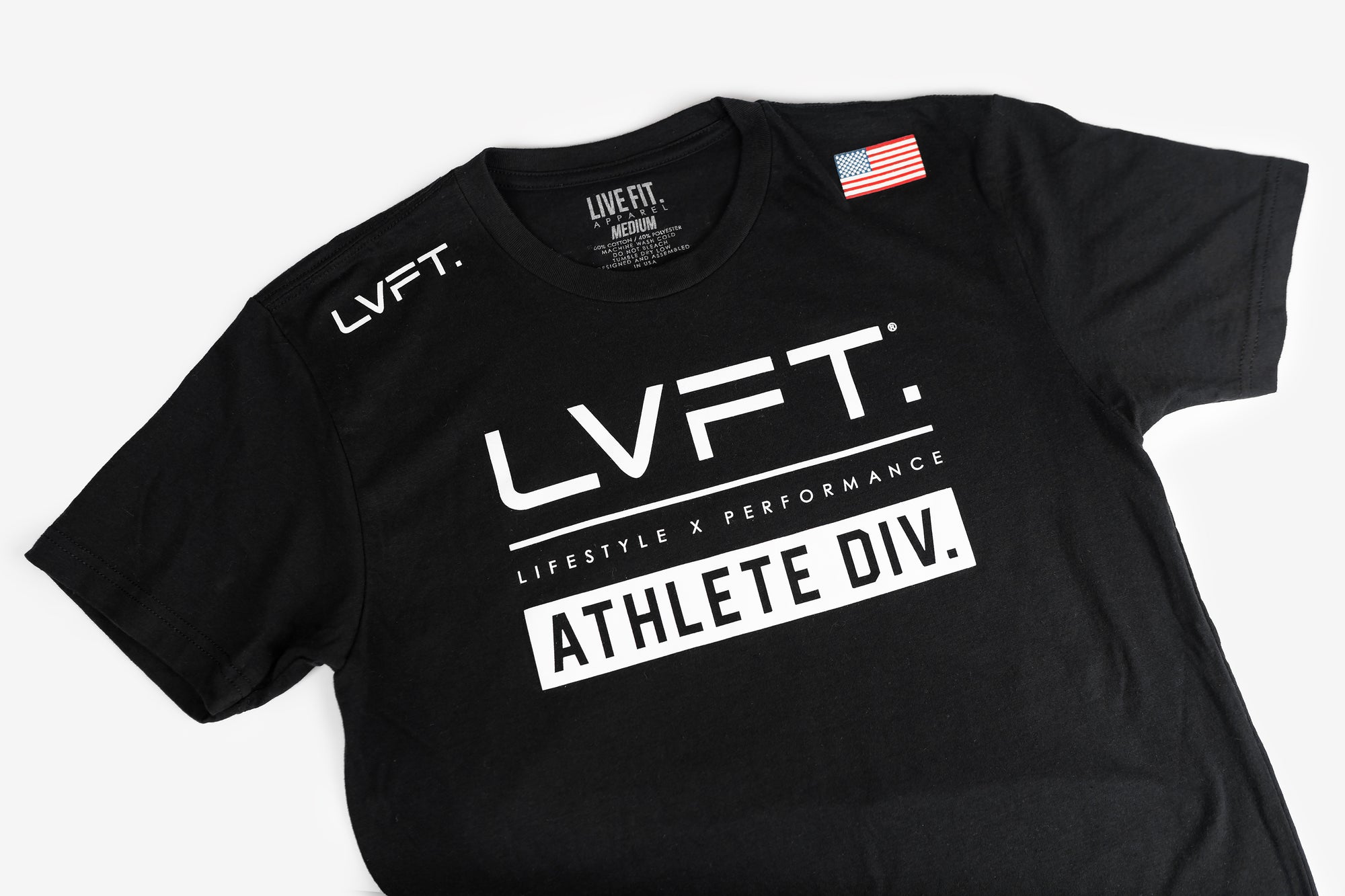 Live Fit Apparel Athlete Division Tee - Black - LVFT 