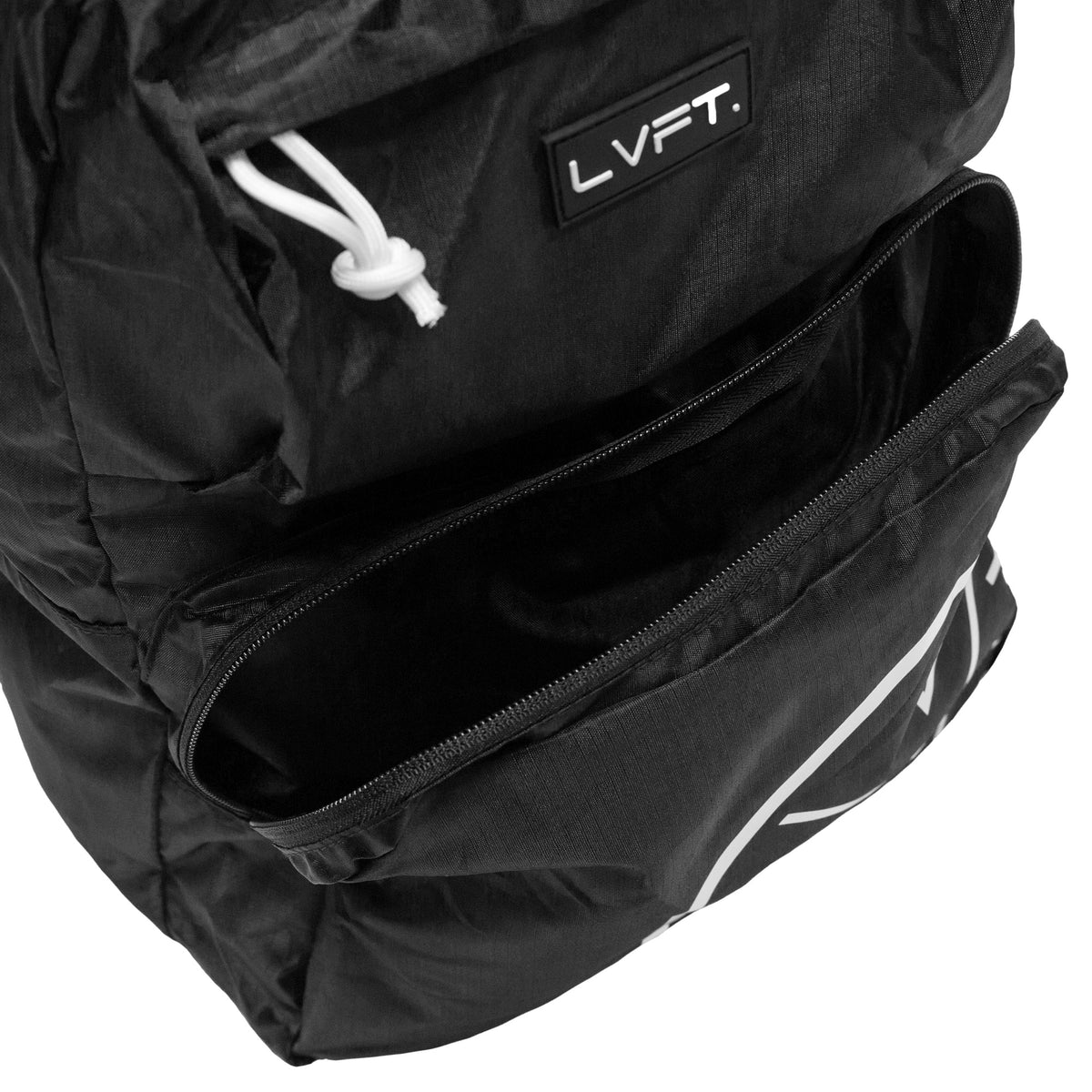 Live Fit Apparel LVFT. Packable Backpack - Black/White - LVFT 