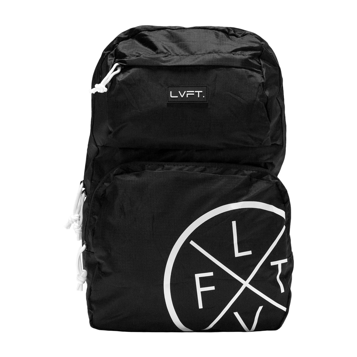 Live Fit Apparel LVFT. Packable Backpack - Black/White - LVFT 