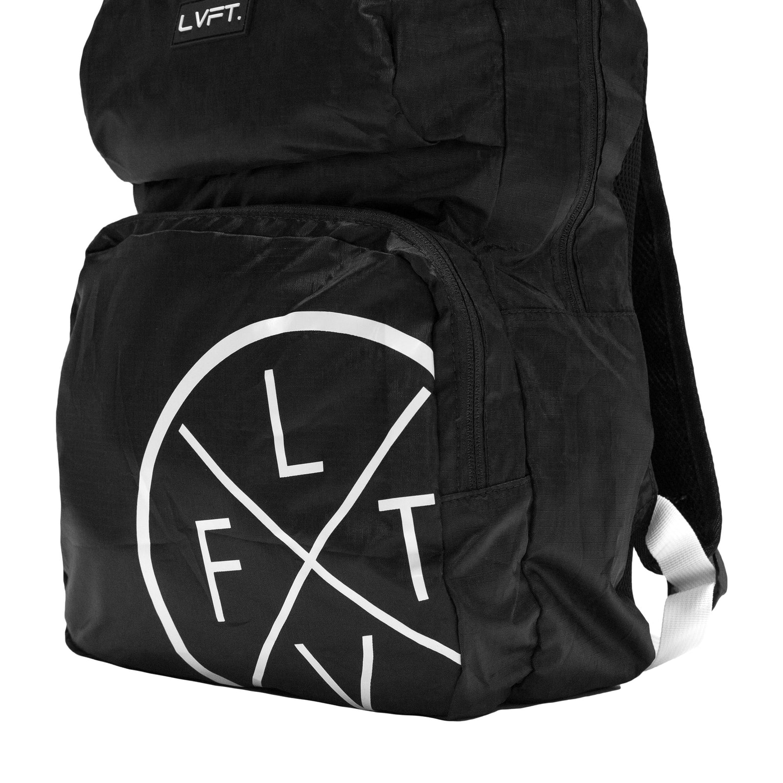 Live Fit Apparel LVFT. Packable Backpack - Black/White - LVFT 