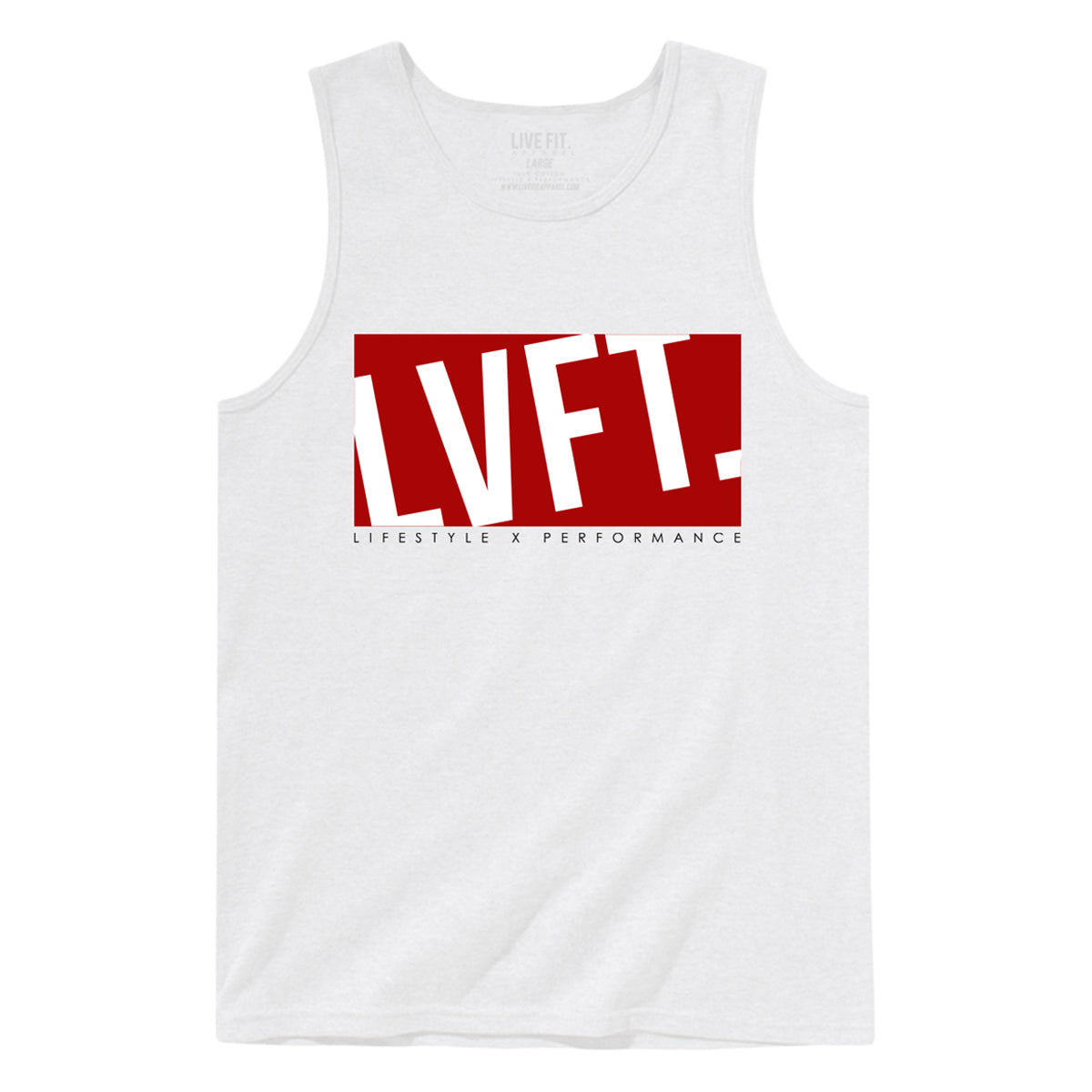 Live Fit Apparel BLOCK TANK - WHITE - LVFT 