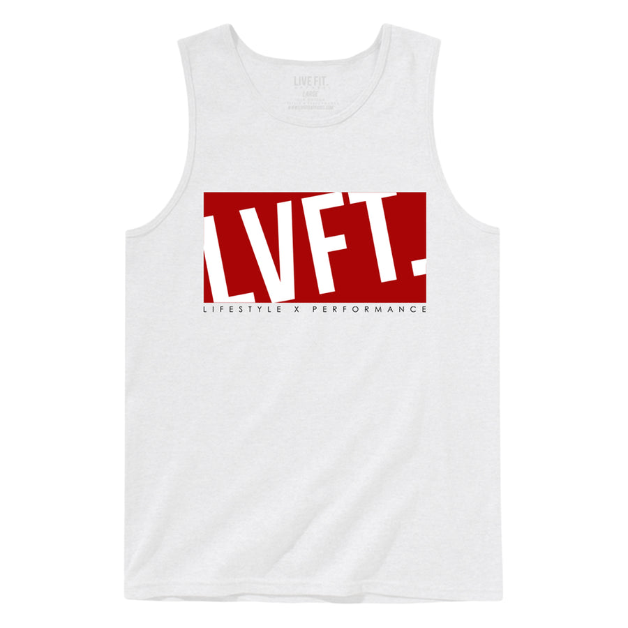 Live Fit Apparel BLOCK TANK - WHITE - LVFT 