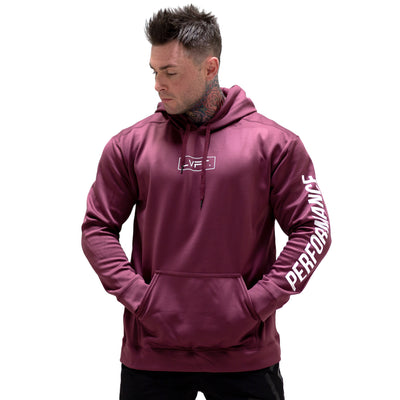 Live Fit Apparel Boxed Performance Tech Hoodie - Burgundy - LVFT