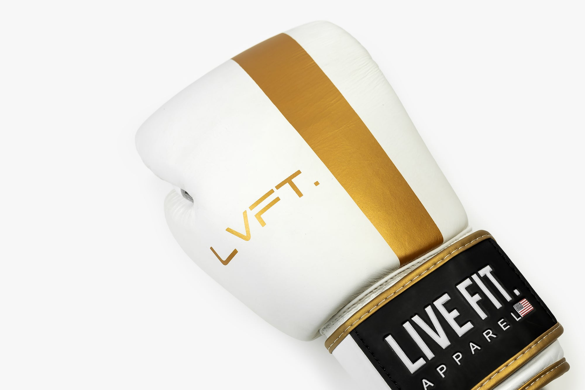 Thai Boxing Gloves - White/Gold