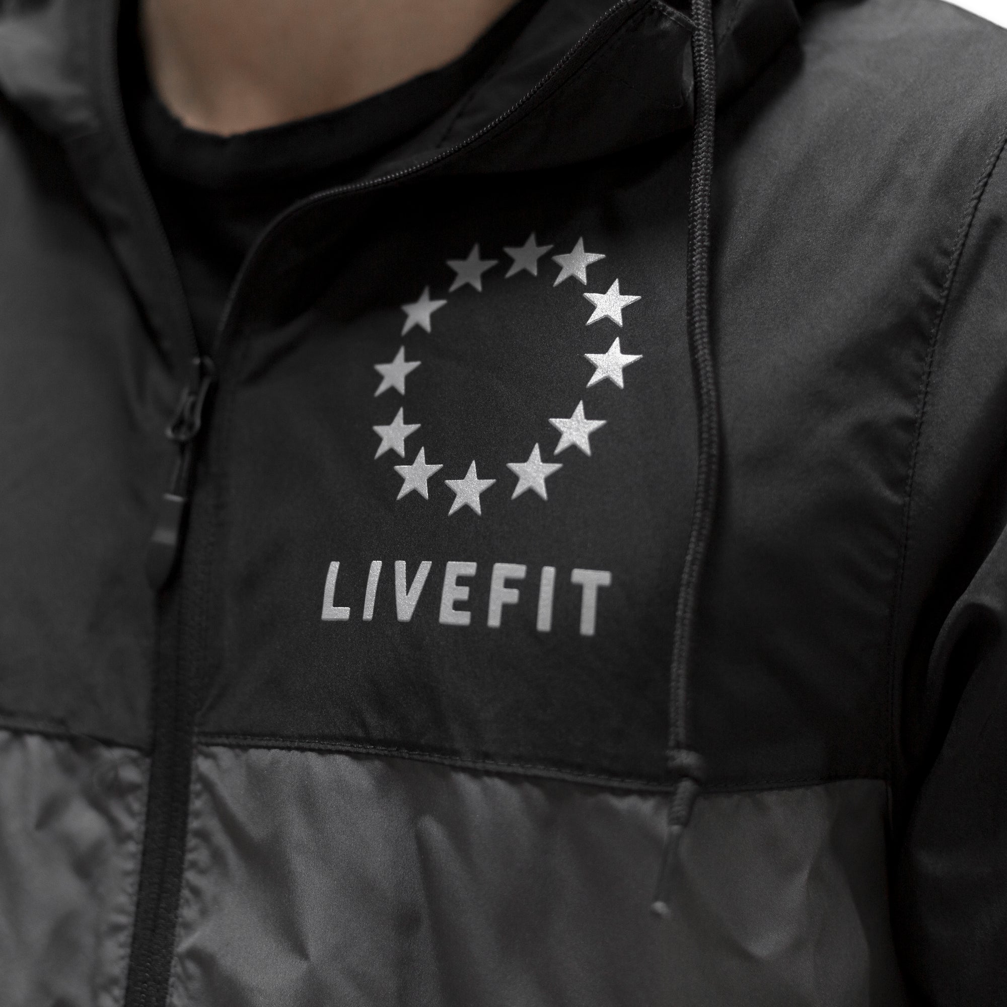 Live Fit Apparel Hardline Windbreaker- Black/Grey - LVFT 