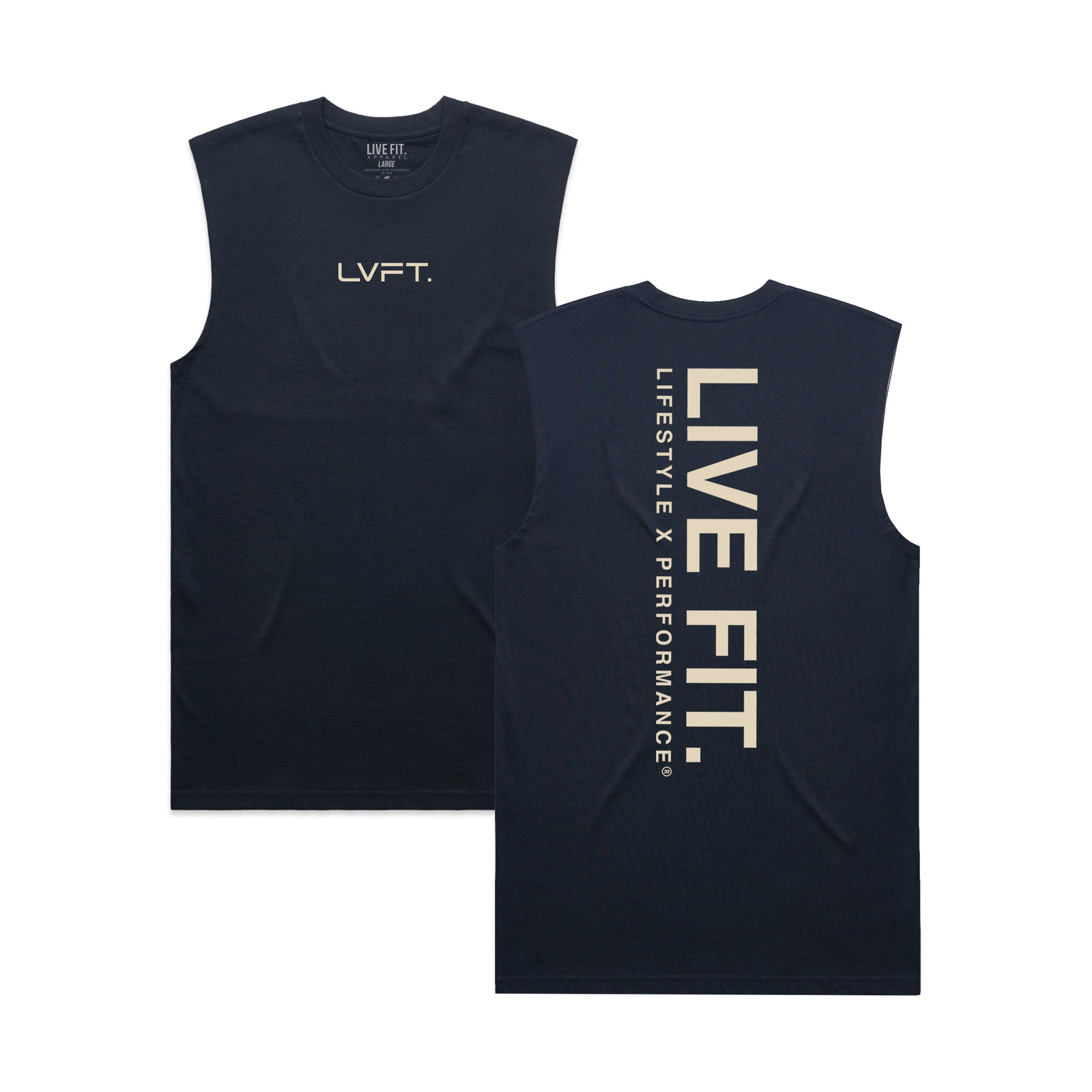 Urban Muscle Tank - Navy/Cream