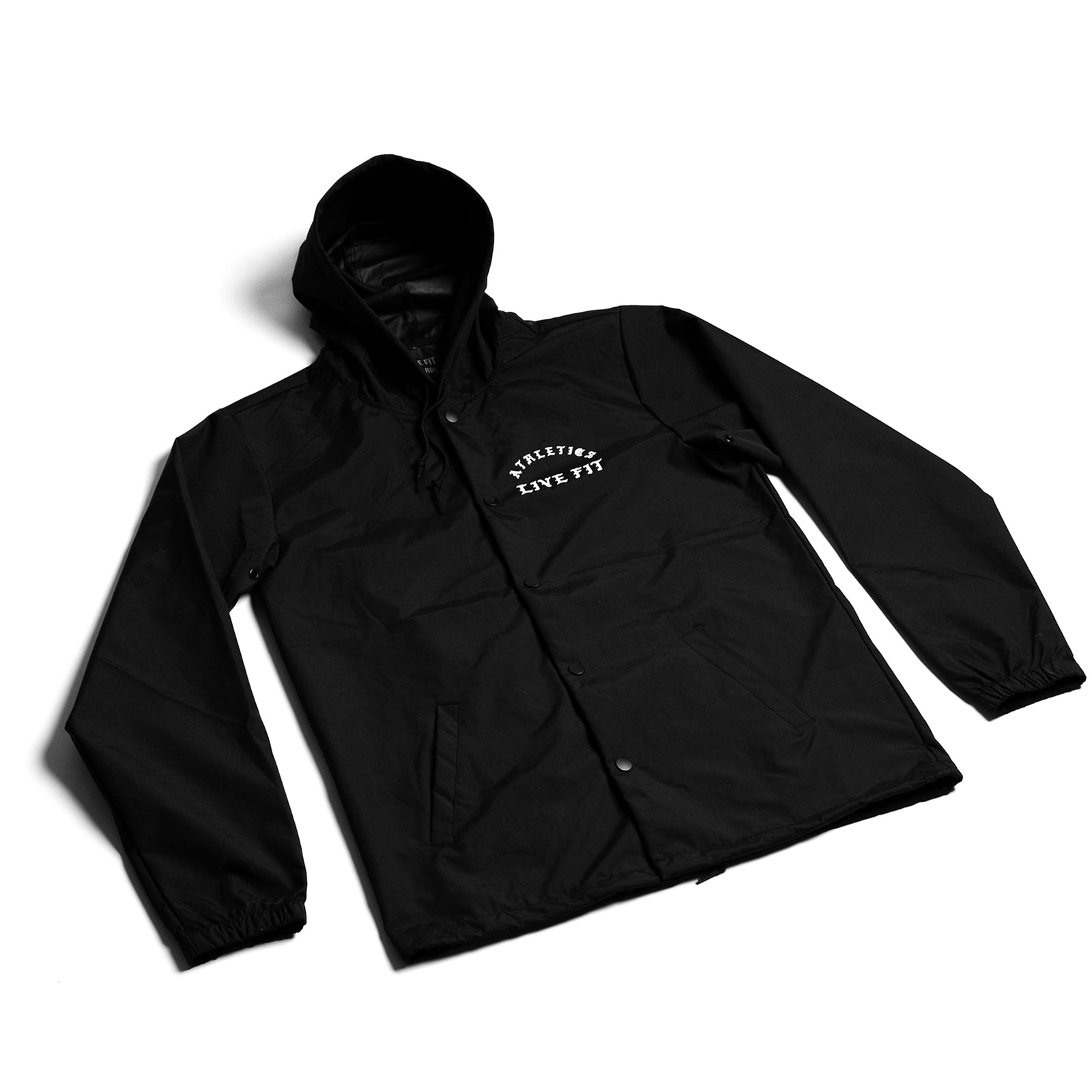Iron Athletics Hooded Coach Jacket - Black/White