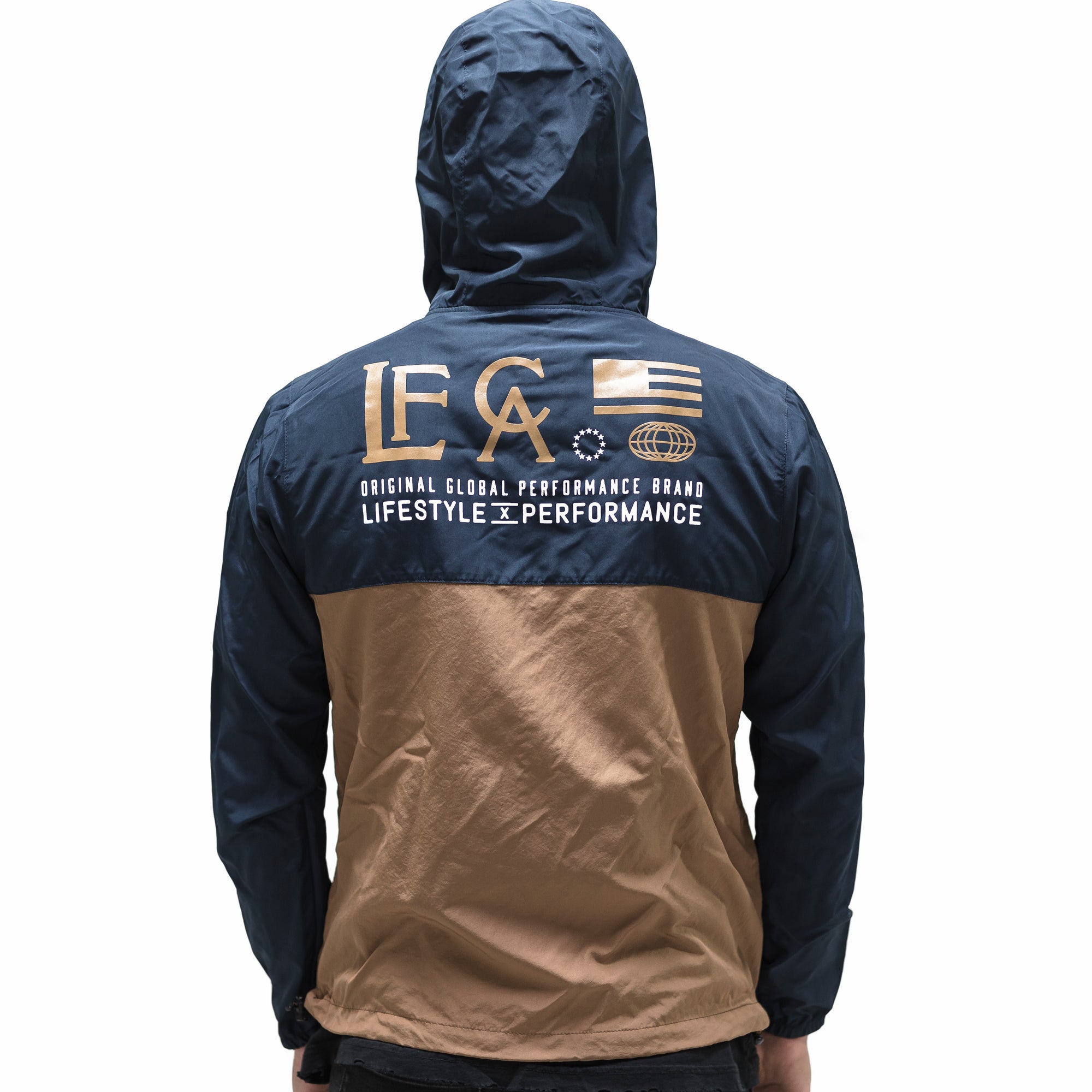 Live Fit Apparel Hardline Windbreaker- Navy/Copper - LVFT 