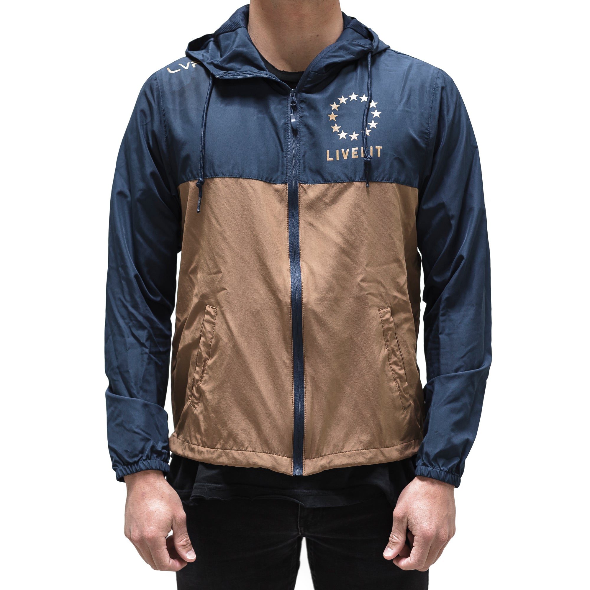 Live Fit Apparel Hardline Windbreaker- Navy/Copper - LVFT 