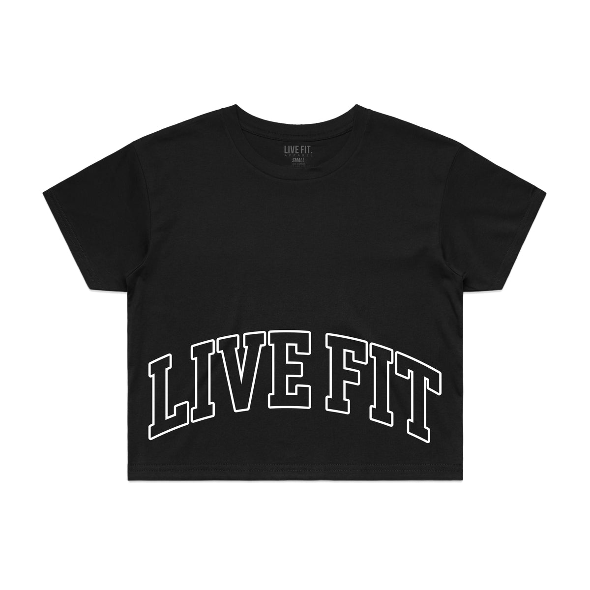 Letterman Crop Tee - Black