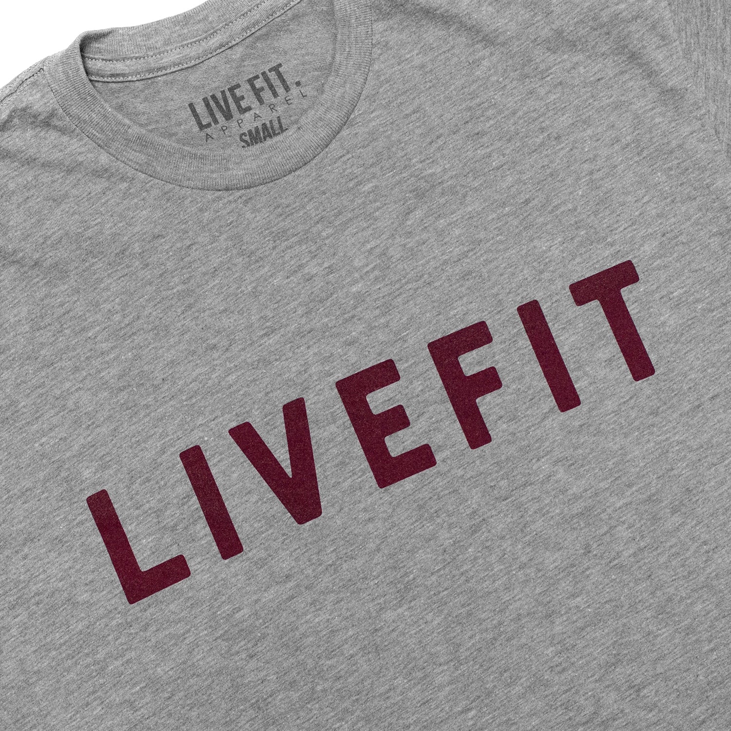Bold Tee- Heather Grey/ Burgundy