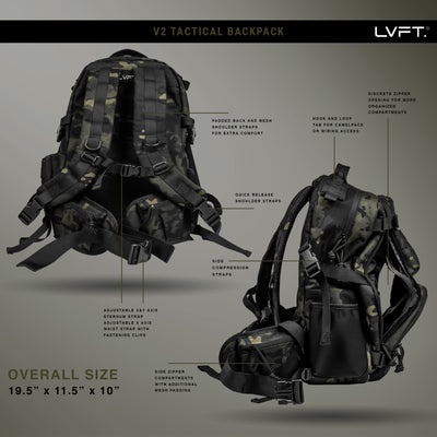 V2 Tactical Backpack - Black Multicam