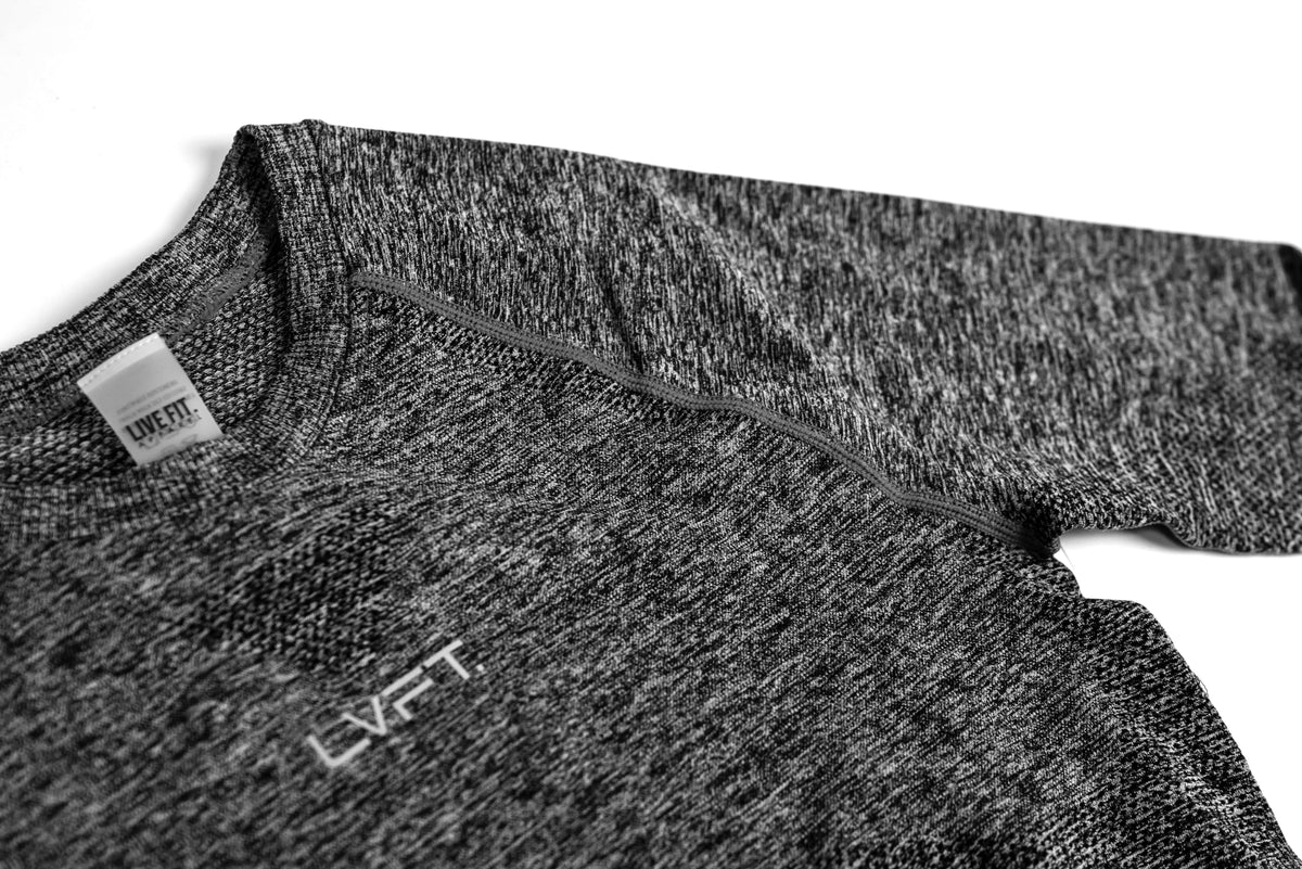 Seamless Long Sleeve Crop  - Heather grey