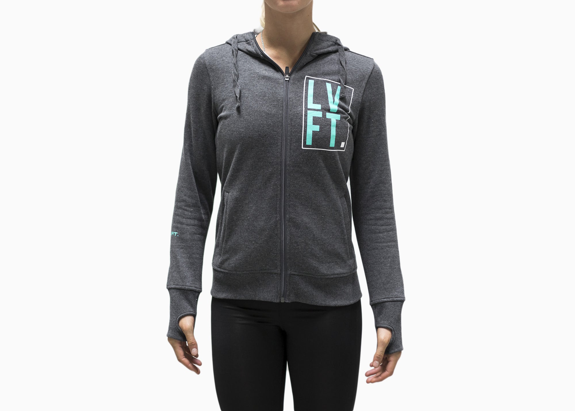 Women's Stacked Zip Up - Charcoal - Live Fit. Apparel