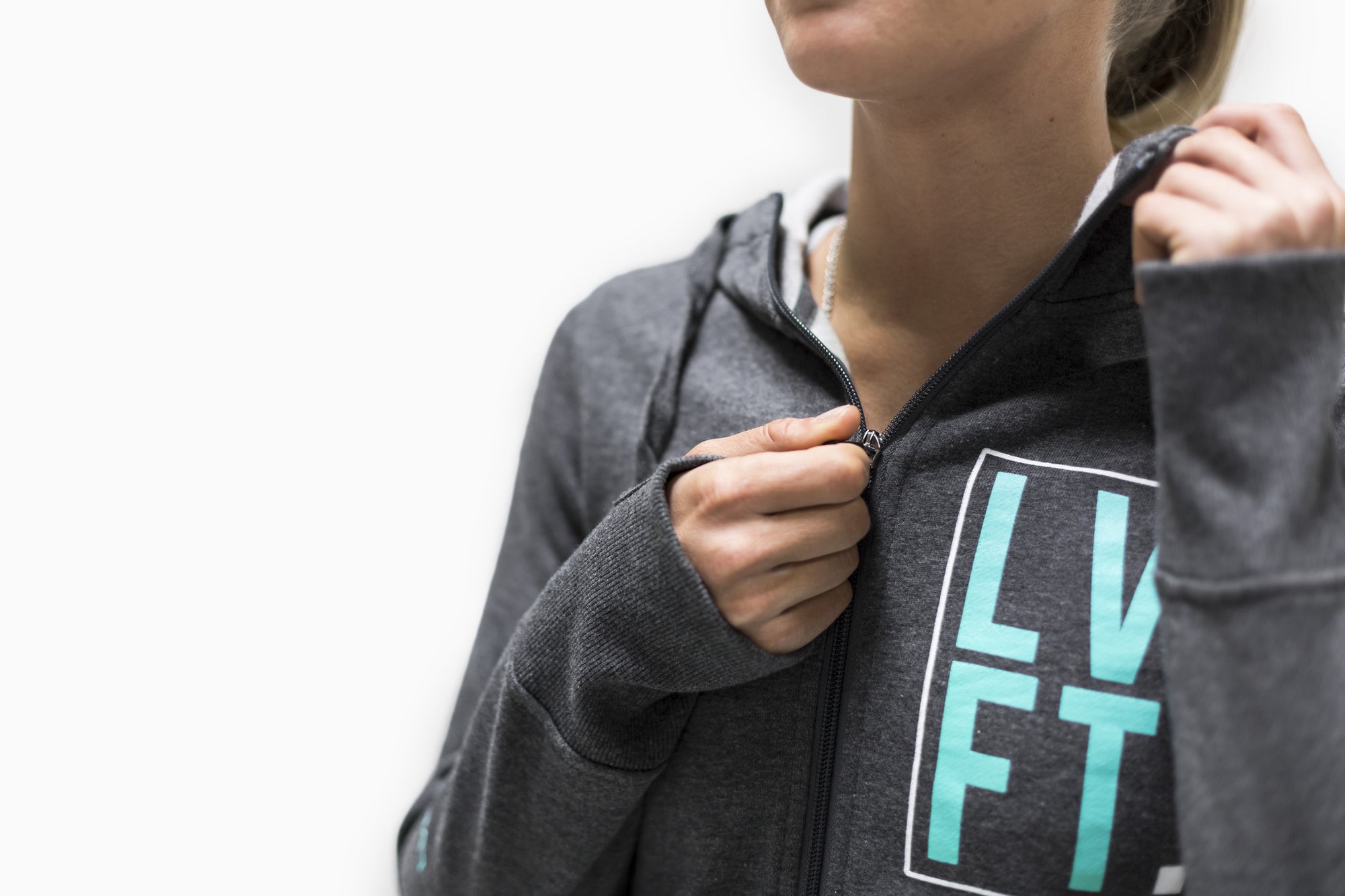 Women's Stacked Zip Up - Charcoal