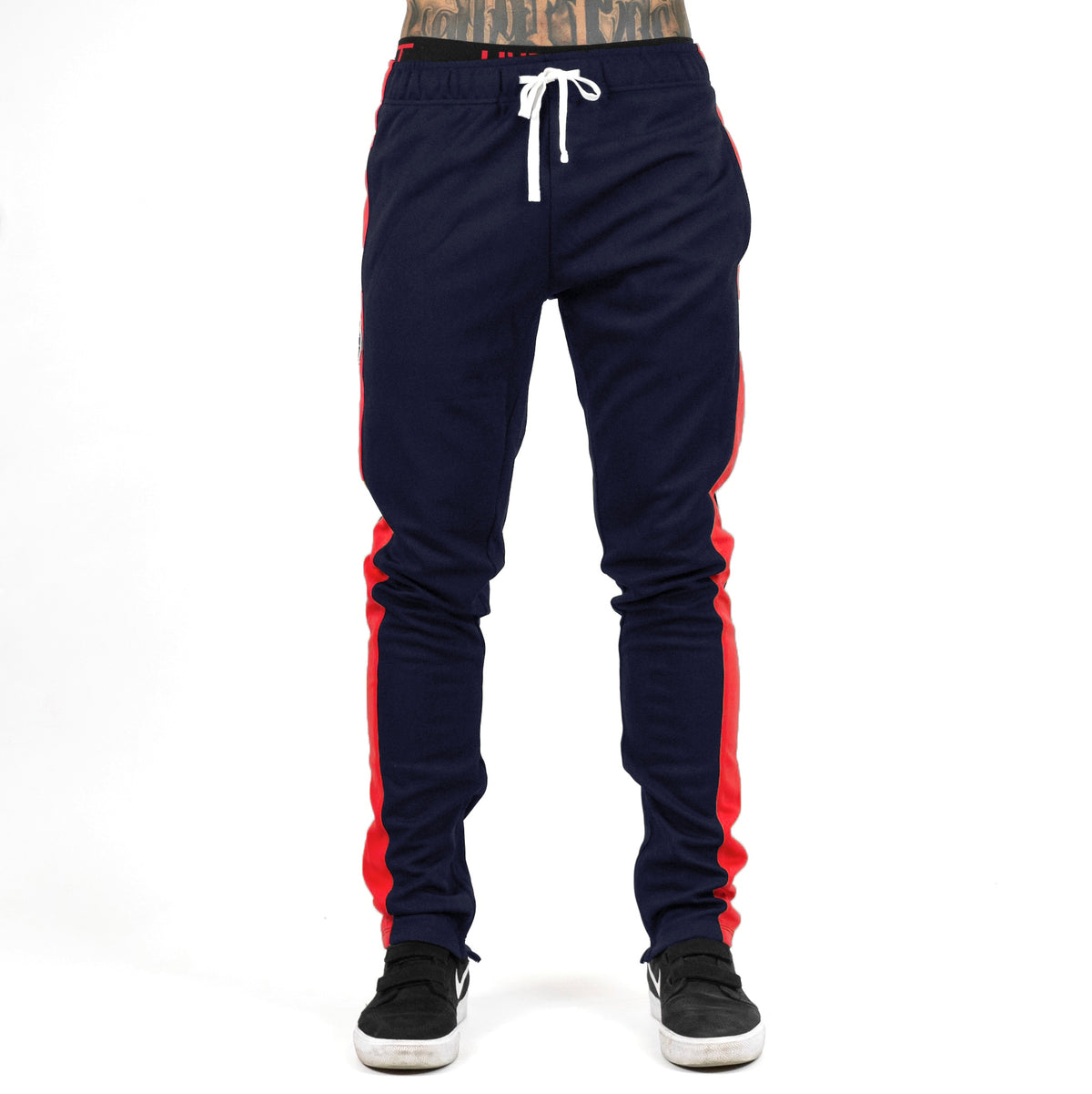 Slim Trackies - Navy / Red
