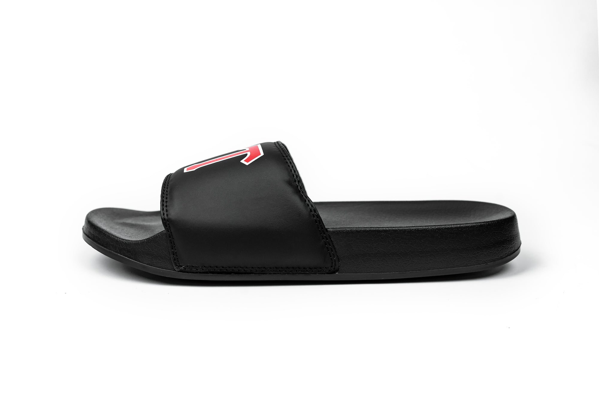 Live Fit Apparel LVFT. Varsity Slides - Black/Red - LVFT 