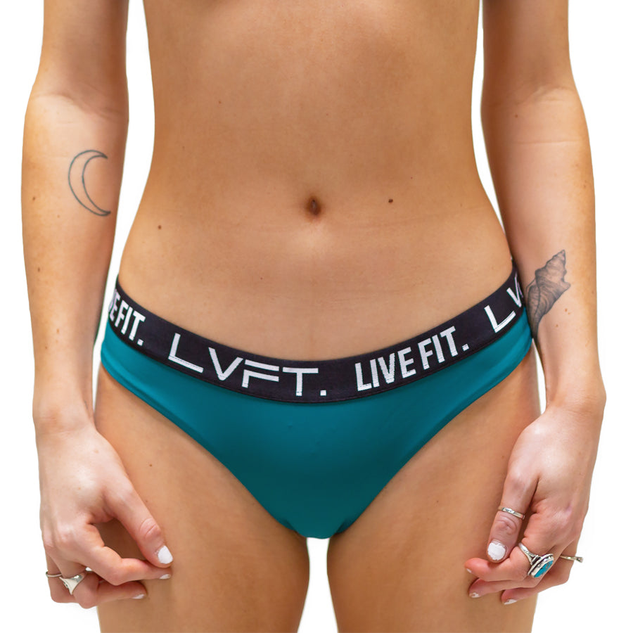 Live Fit Apparel Brianna Cope Signature Bikini Bottom - Teal - LVFT 